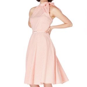 Voodoo Vixen Pink Gingham Midi Dress